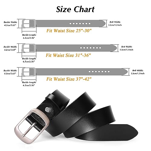 Leather Belt with Metal Pin Buckle