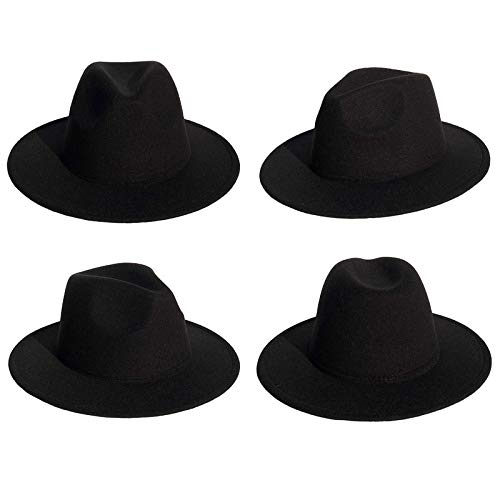 Wide Brim Fedora Hat - Felt Panama Cap