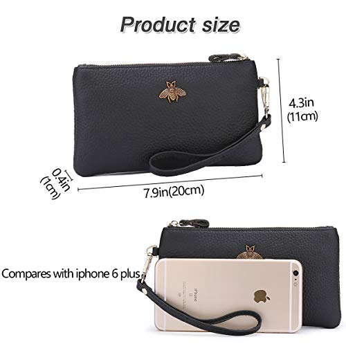 Leather Wristlet Clutch Wallet
