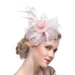Fascinator Hat with Mesh, Ribbons, & Feathers