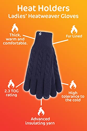 HEAT HOLDERS - Ladies Thermal Cable Knit Gloves