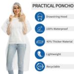 Disposable Rain Ponchos, 5/10 pcs, Waterproof with Hood