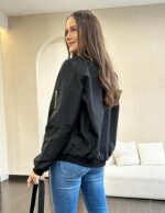 Quilted Bomber Jacket, Black, Size L