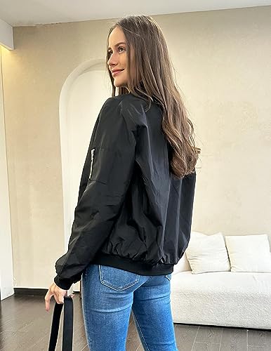 Quilted Bomber Jacket, Black, Size L