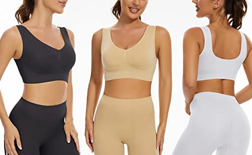 3-Pack Seamless Sports Bra with Removable Pads