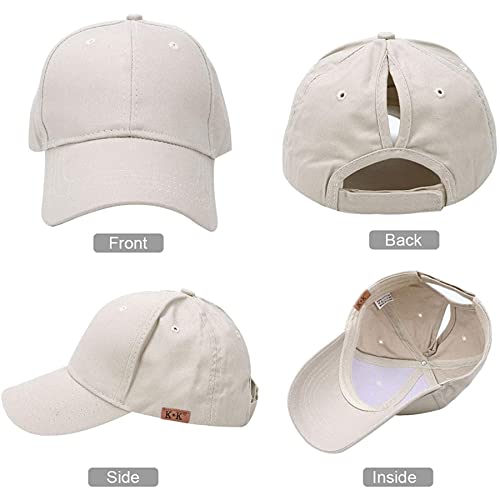 High Ponytail Baseball Caps - Cotton Adjustable