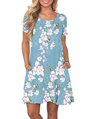 Summer Casual T-Shirt Dress with Pockets