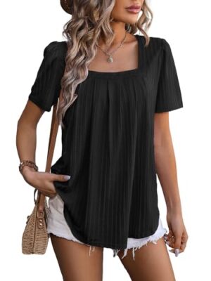 Square Neck Puff Sleeve Blouse