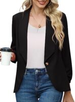 3/4 Sleeve Open Front Blazer
