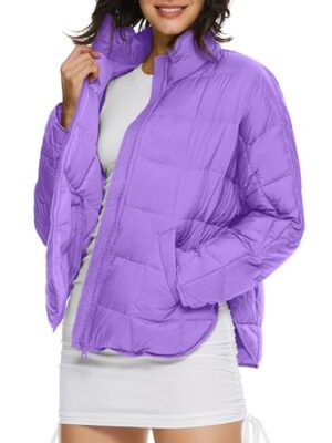 Lightweight Puffer Jacket with Stand Collar
