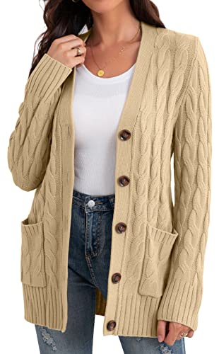 Long Chunky Knit Cardigan with Pockets