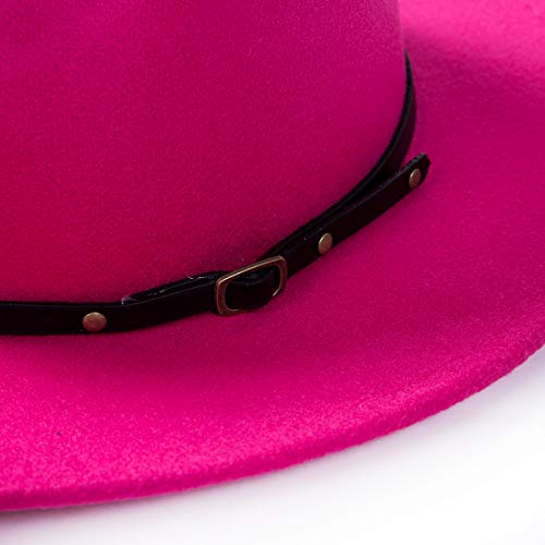 Wide Brim Fedora with Belt Buckle