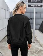 Quilted Bomber Jacket, Black, Size L