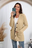 Long Chunky Knit Cardigan with Pockets
