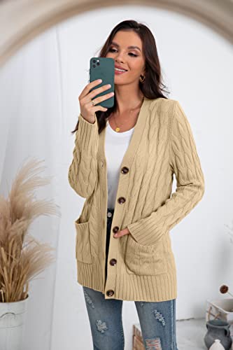 Long Chunky Knit Cardigan with Pockets