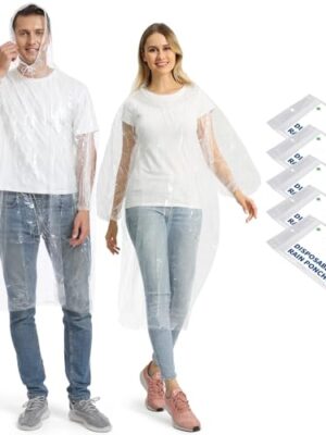 Disposable Rain Ponchos, 5/10 pcs, Waterproof with Hood