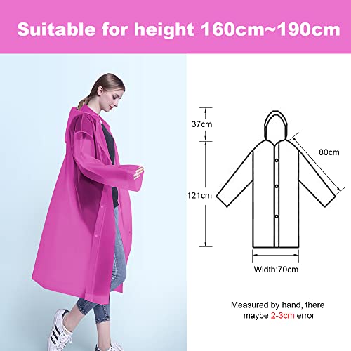 Waterproof Adult Poncho, 2PCS, Reusable, with Hoods