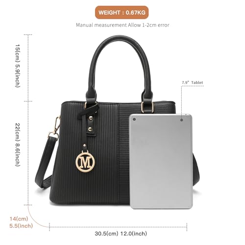 PU Leather Top Handle Handbag, 25 cm