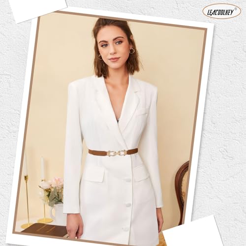 Skinny Elastic Belt with Gold Buckle