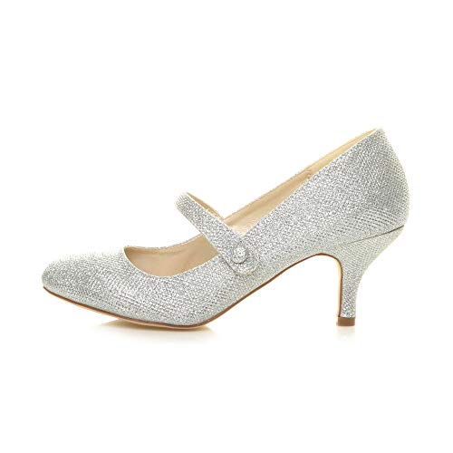 Low Heel Mary Jane Court Shoes