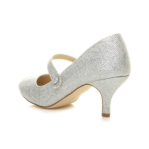 Low Heel Mary Jane Court Shoes