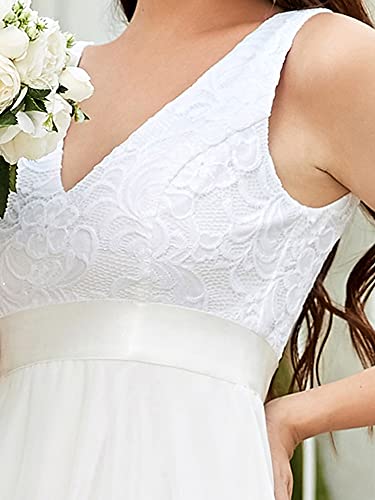V Neck Lace Chiffon Knee Length Dress