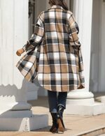 Casual Wool Blend Plaid Shirt Jacket
