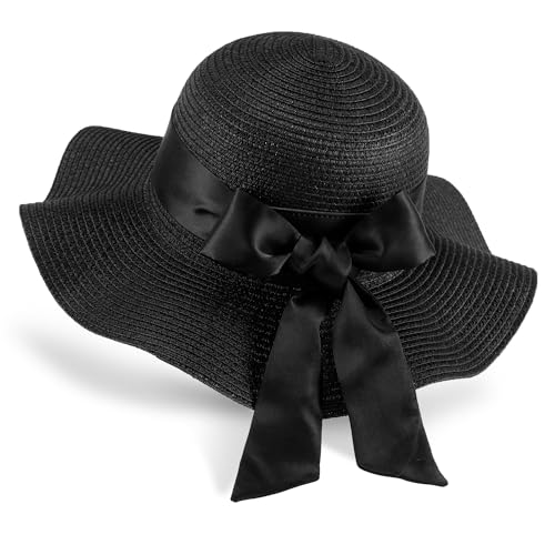 Wide Brim Straw Sun Hat, Foldable