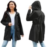 PONCEAU Women's Waterproof Lightweight Packable Raincoat