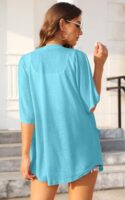 Lake Blue Short Sleeve Kimono Cardigan