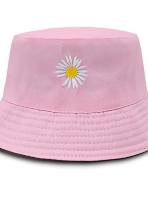 Daisy Embroidery Double-Side Bucket Hat