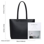 PU Leather Tote Handbag with Zip (Black)