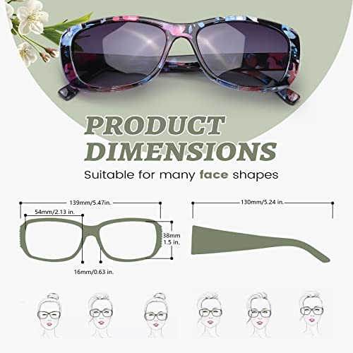 Polarised Rectangular Sunglasses with UV Protection