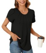 Summer Petal Sleeve Pleated Blouse