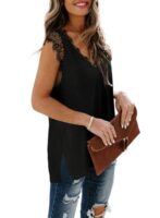 V Neck Lace Sleeveless Summer Tank