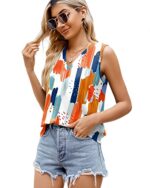V-Neck Sleeveless Chiffon Tank Top