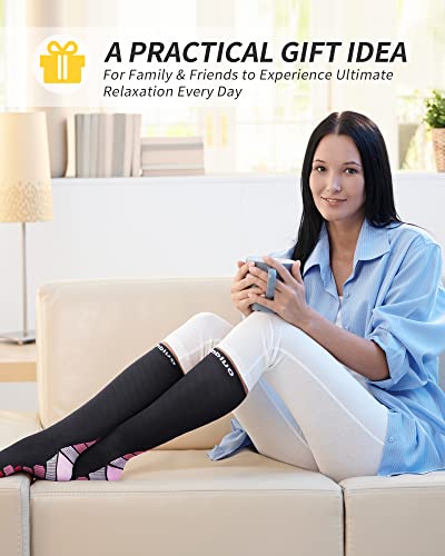 Compression Socks 2 Pairs for Calf & Ankle Support