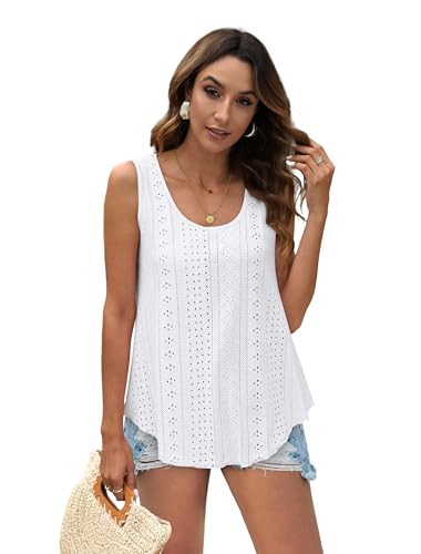 Sleeveless Eyelet Embroidery Top