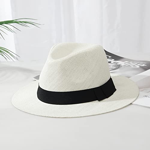 2Pcs Summer Straw Panama Hat