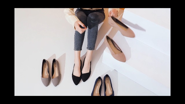 Wide Suede Pointed-Toe Ballet Flats