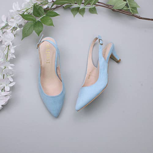 Low heel slingback court shoes