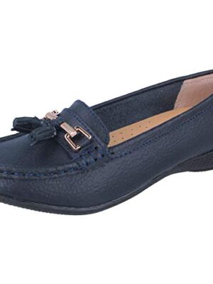 Leather Flat Loafer Casual Comfy Work Shoes