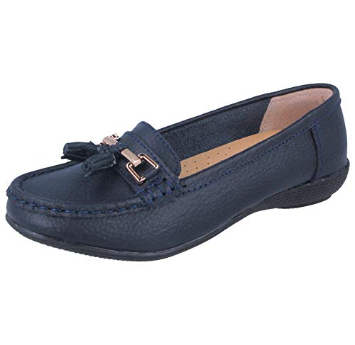 Leather Flat Loafer Casual Comfy Work Shoes