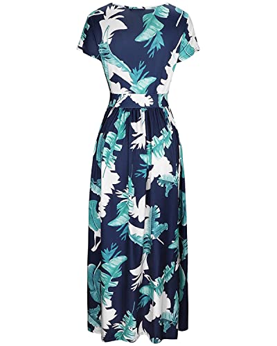 Maxi Dress V Neck Short/Long Sleeve with Pockets