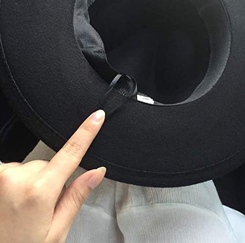 Black Wide Brim Fedora Hat