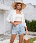 Summer 3/4 Sleeve Lightweight Cropped Cardigan