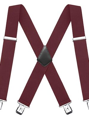 5cm Wide X-Shaped Heavy Duty Suspenders with Clips