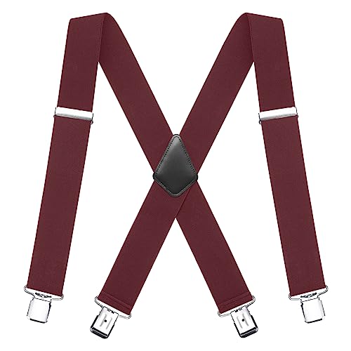 5cm Wide X-Shaped Heavy Duty Suspenders with Clips