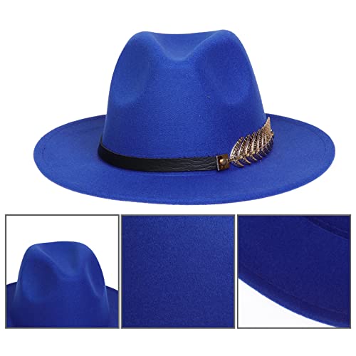 Classic 1920s Gatsby Fedora, Patchwork Blue/Yellow