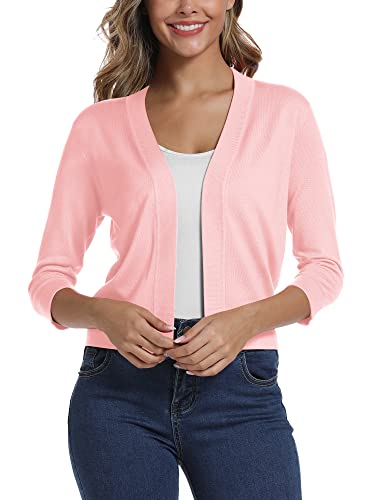 3/4 Sleeve Cropped Shrug Cardigan
